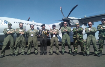 Portuguese Air Force delegation at Aero India 2019, Asia's largest military aviation exhibition being held in Bengaluru from 20 - 24 February 2019